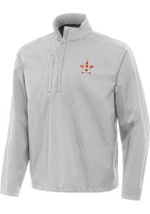 Antigua Houston Astros Mens Grey Brisk Long Sleeve 1/4 Zip Pullover