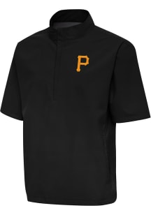 Antigua Pittsburgh Pirates Mens Black Brisk Short Sleeve Jacket