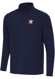 Antigua Houston Astros Mens Navy Blue Intent Long Sleeve 1/4 Zip Pullover