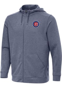 Antigua Chicago Cubs Mens Navy Blue Effortless Long Sleeve Full Zip Jacket