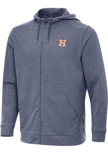 Antigua Houston Astros Mens Navy Blue Effortless Long Sleeve Full Zip Jacket