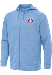 Antigua Minnesota Twins Mens Light Blue Effortless Long Sleeve Full Zip Jacket