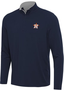 Antigua Houston Astros Mens Navy Blue Content Long Sleeve 1/4 Zip Pullover
