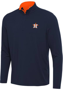 Antigua Houston Astros Mens Orange Content Long Sleeve 1/4 Zip Pullover
