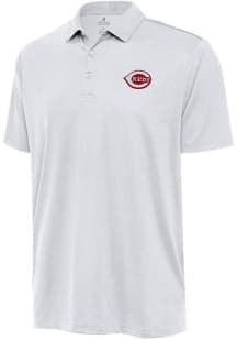 Antigua Cincinnati Reds White Ellipse Big and Tall Polo