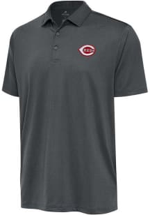 Antigua Cincinnati Reds Grey Ellipse Big and Tall Polo