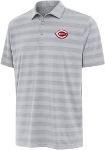 Antigua Cincinnati Reds Grey Tunnel Big and Tall Polo