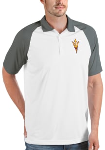Antigua Arizona State Sun Devils Mens White Nova Short Sleeve Polo