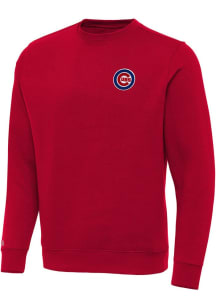 Antigua Chicago Cubs Mens Red Victory Big and Tall Crew Sweatshirt