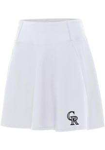 Antigua Colorado Rockies Womens White Chip Skort Skirt