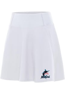Antigua Miami Marlins Womens White Chip Skort Skirt