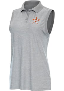 Antigua Houston Astros Womens Grey Recap Polo Shirt