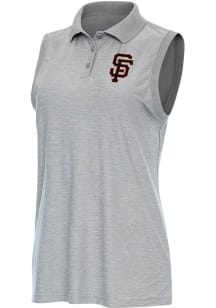 Antigua San Francisco Giants Womens Grey Recap Polo Shirt