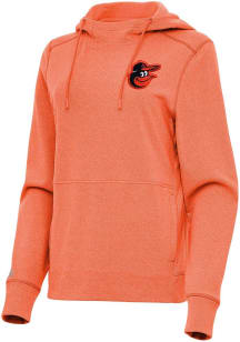 Antigua Baltimore Orioles Womens Orange Justice Hooded Sweatshirt