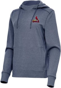 Antigua St Louis Cardinals Womens Navy Blue Justice Hooded Sweatshirt