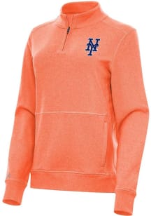 Antigua New York Mets Womens Orange Crush Qtr Zip