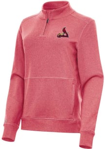 Antigua St Louis Cardinals Womens Red Crush Qtr Zip