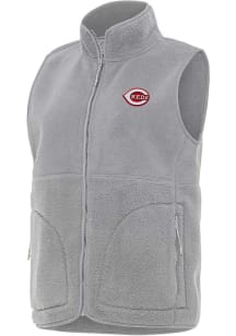 Antigua Cincinnati Reds Womens Grey Nostalgic Vest