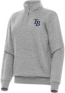 Antigua Tampa Bay Rays Womens Grey Victory Qtr Zip