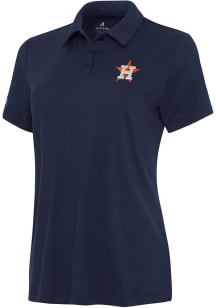Antigua Houston Astros Womens Navy Blue Reprocess Recycled Short Sleeve Polo Shirt