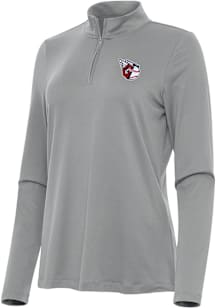 Antigua Cleveland Guardians Womens Grey Reprocess Recycled Qtr Zip