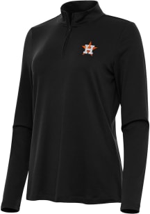 Antigua Houston Astros Womens Black Reprocess Recycled 1/4 Zip Pullover