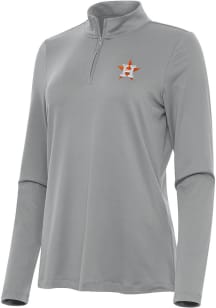 Antigua Houston Astros Womens Grey Reprocess Recycled 1/4 Zip Pullover