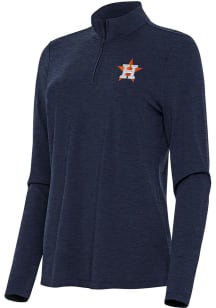 Antigua Houston Astros Womens Navy Blue Bright 1/4 Zip Pullover