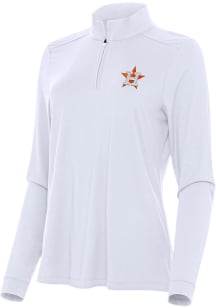 Antigua Houston Astros Womens White Intent 1/4 Zip Pullover