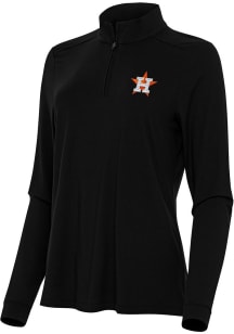 Antigua Houston Astros Womens Black Intent 1/4 Zip Pullover