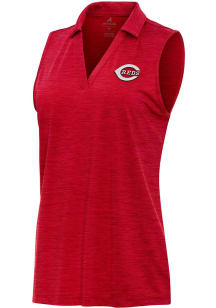 Antigua Cincinnati Reds Womens Red Layout Polo Shirt