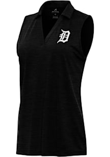Antigua Detroit Tigers Womens Black Layout Polo Shirt