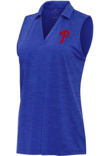 Antigua Philadelphia Phillies Womens Blue Layout Polo Shirt