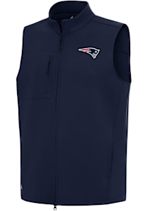 Antigua New England Patriots Mens Navy Blue Demand Sleeveless Jacket
