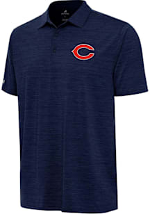 Antigua Chicago Bears Mens Navy Blue Layout Design Short Sleeve Polo