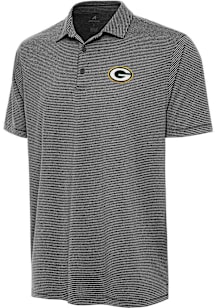 Antigua Green Bay Packers Mens Black Scheme Short Sleeve Polo