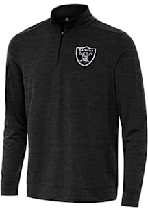 Antigua Las Vegas Raiders Mens Black Bright Long Sleeve Qtr Zip Pullover
