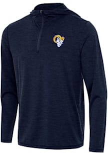 Antigua Los Angeles Rams Mens Navy Blue Tidy Long Sleeve Qtr Zip Pullover