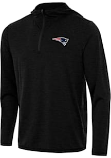Antigua New England Patriots Mens Black Tidy Long Sleeve Qtr Zip Pullover