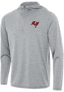 Antigua Tampa Bay Buccaneers Mens Grey Tidy Long Sleeve Qtr Zip Pullover