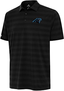 Antigua Carolina Panthers Mens Black Tunnel Short Sleeve Polo