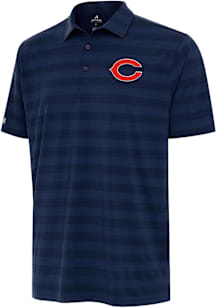 Antigua Chicago Bears Mens Navy Blue Tunnel Short Sleeve Polo
