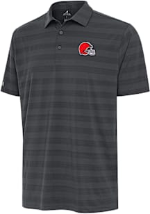 Antigua Cleveland Browns Mens Grey Tunnel Short Sleeve Polo
