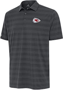 Antigua Kansas City Chiefs Mens Grey Tunnel Short Sleeve Polo