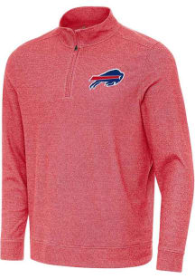 Antigua Buffalo Bills Mens Red Subtle Long Sleeve Qtr Zip Pullover