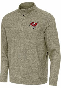 Antigua Tampa Bay Buccaneers Mens Olive Subtle Long Sleeve Qtr Zip Pullover