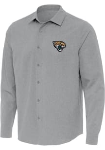 Antigua Jacksonville Jaguars Mens Grey Exposure Long Sleeve Dress Shirt