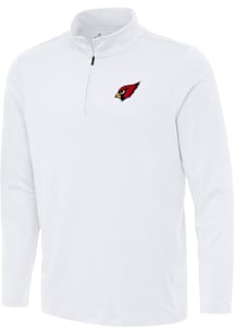 Antigua Arizona Cardinals Mens White Reprocess Recycled Long Sleeve Qtr Zip Pullover