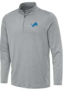 Antigua Detroit Lions Mens Grey Reprocess Recycled Long Sleeve 1/4 Zip Pullover