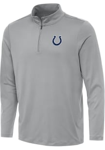 Antigua Indianapolis Colts Mens Grey Reprocess Recycled Long Sleeve Qtr Zip Pullover